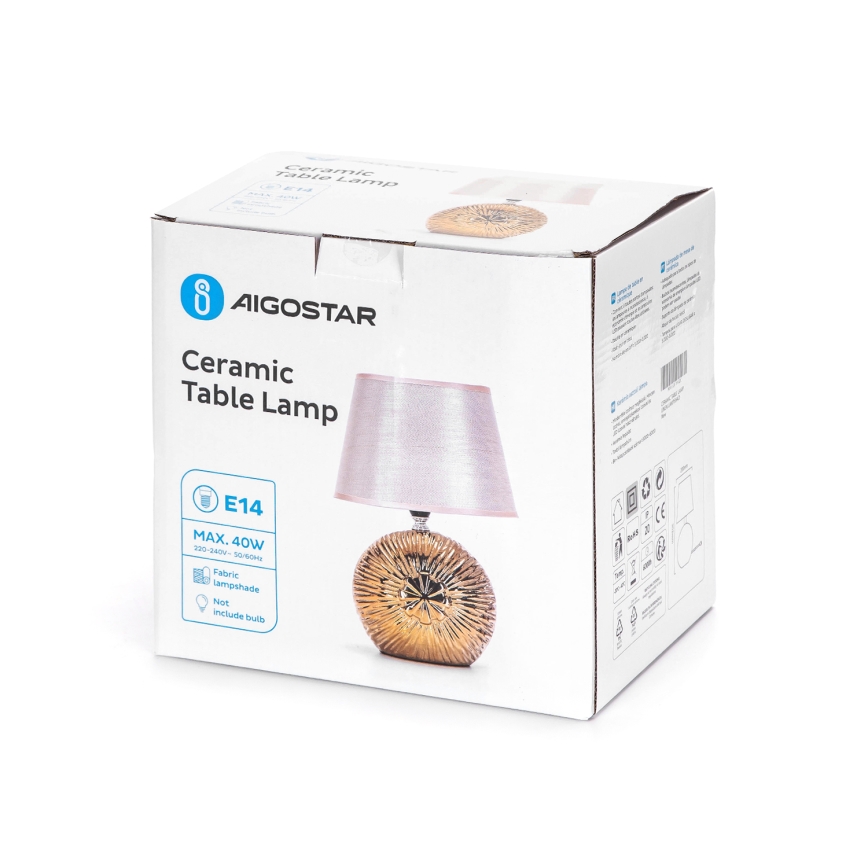 Aigostar - Lampa stołowa 1xE14/40W/230V złota