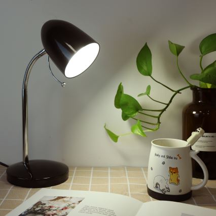 Aigostar - Lampa stołowa 1xE27/36W/230V czarna/błyszczący chrom