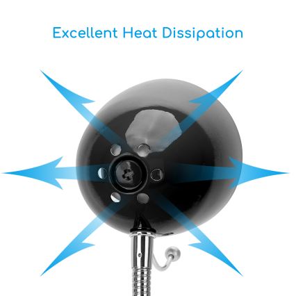 Aigostar - Lampa stołowa 1xE27/36W/230V czarna/błyszczący chrom