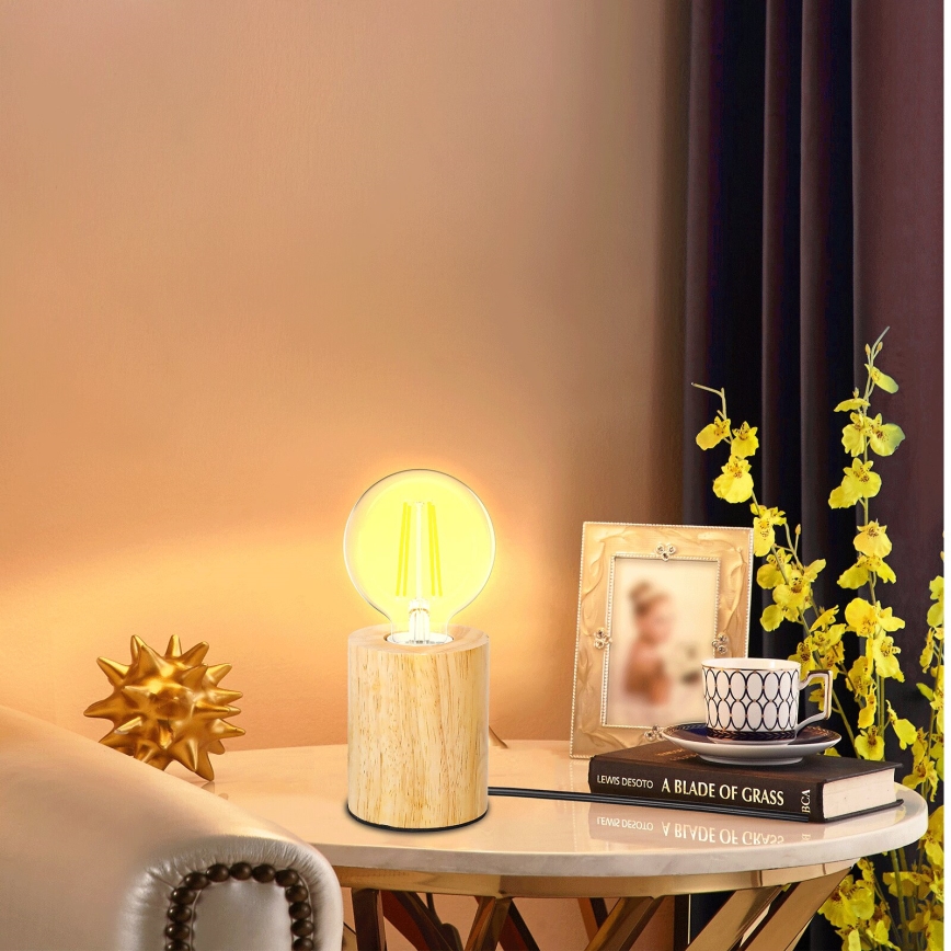 Aigostar - Lampa stołowa 1xE27/60W/230V beżowa