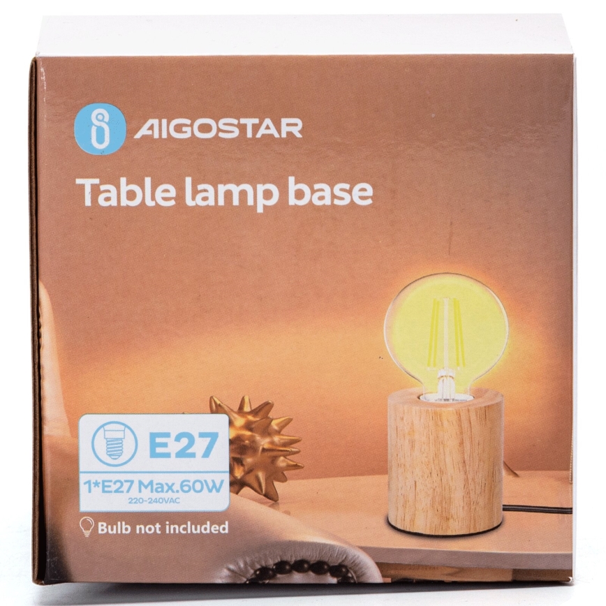 Aigostar - Lampa stołowa 1xE27/60W/230V beżowa