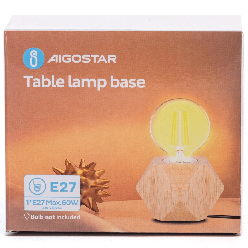 Aigostar - Lampa stołowa 1xE27/60W/230V beżowa