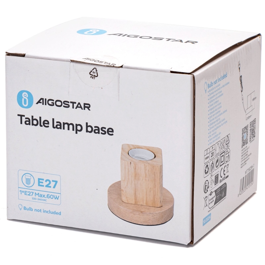 Aigostar - Lampa stołowa 1xE27/60W/230V beżowa