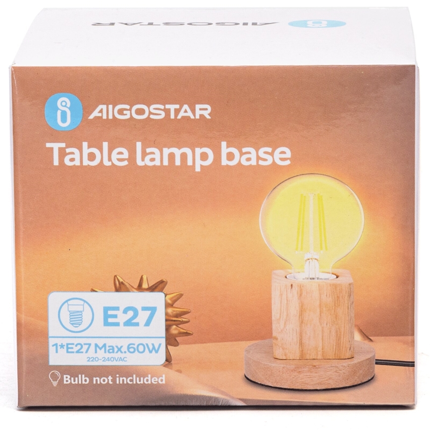 Aigostar - Lampa stołowa 1xE27/60W/230V beżowa
