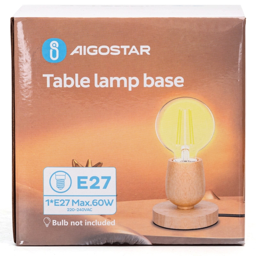 Aigostar - Lampa stołowa 1xE27/60W/230V beżowa