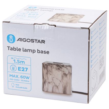 Aigostar - Lampa stołowa 1xE27/60W/230V biały/szary