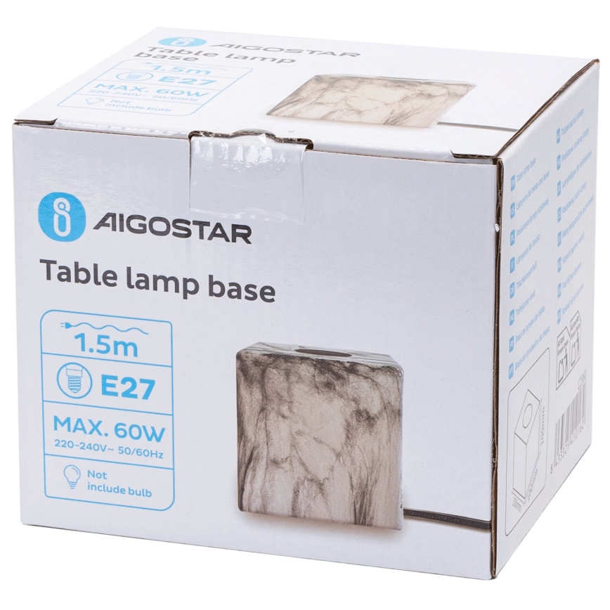 Aigostar - Lampa stołowa 1xE27/60W/230V biały/szary