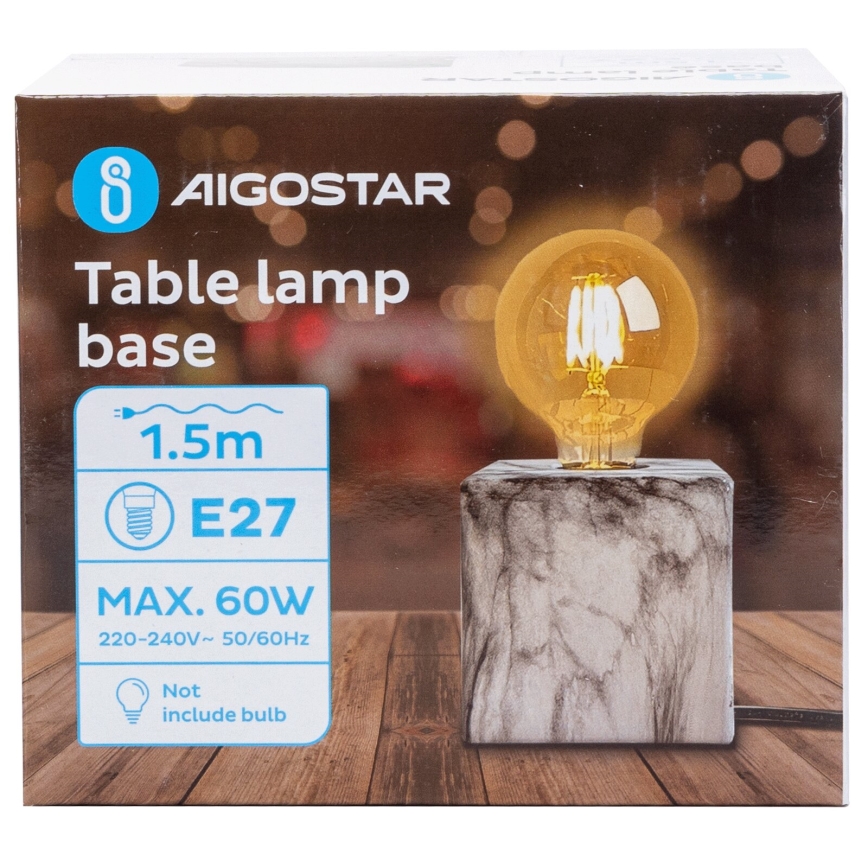 Aigostar - Lampa stołowa 1xE27/60W/230V biały/szary