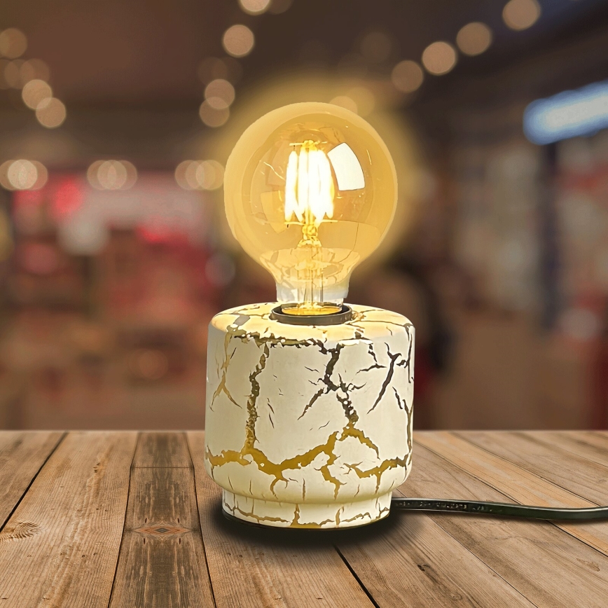 Aigostar - Lampa stołowa 1xE27/60W/230V biały/złoty