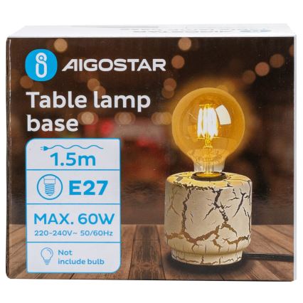 Aigostar - Lampa stołowa 1xE27/60W/230V biały/złoty