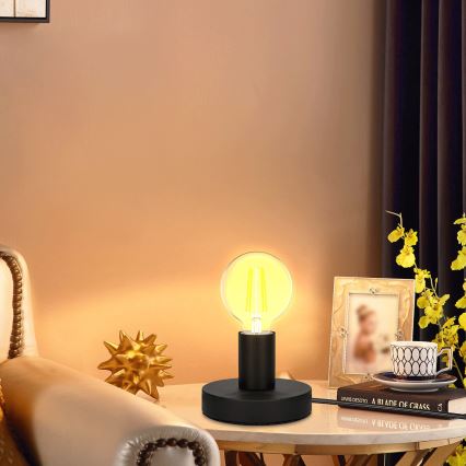 Aigostar - Lampa stołowa 1xE27/60W/230V czarna