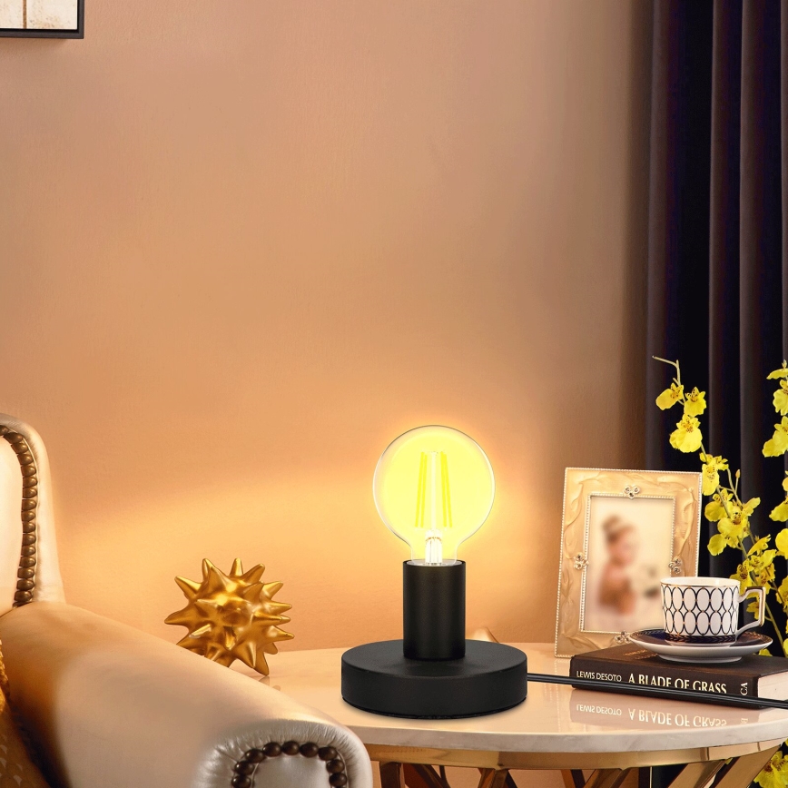 Aigostar - Lampa stołowa 1xE27/60W/230V czarna