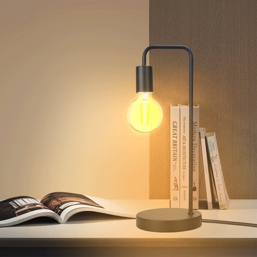 Aigostar - Lampa stołowa 1xE27/60W/230V czarna