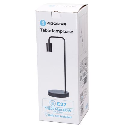 Aigostar - Lampa stołowa 1xE27/60W/230V czarna