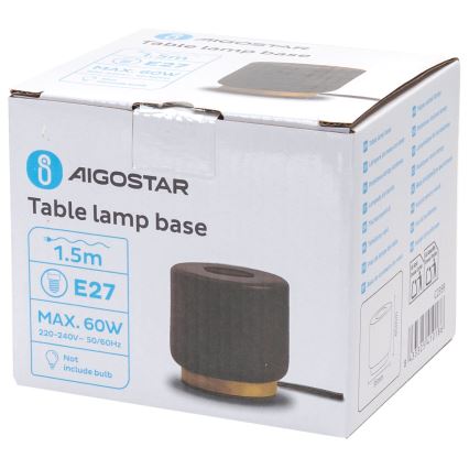 Aigostar - Lampa stołowa 1xE27/60W/230V czarny