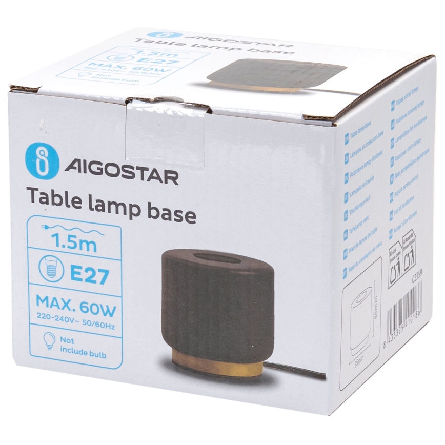 Aigostar - Lampa stołowa 1xE27/60W/230V czarny