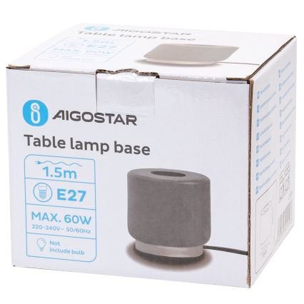 Aigostar - Lampa stołowa 1xE27/60W/230V szary