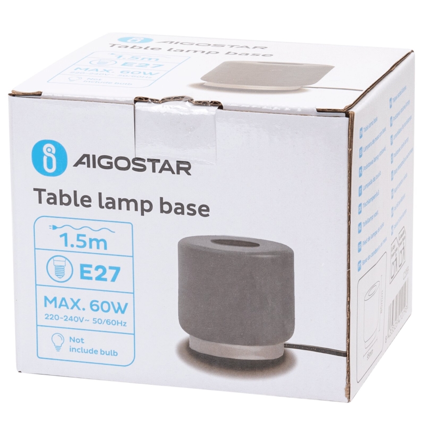 Aigostar - Lampa stołowa 1xE27/60W/230V szary