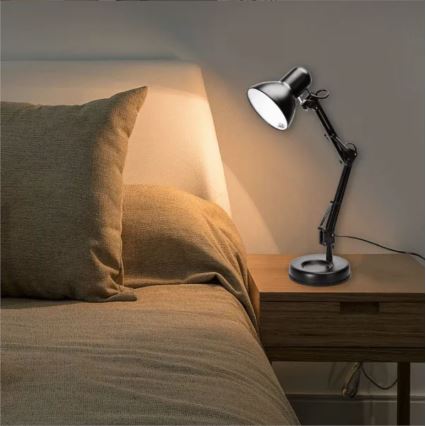 Aigostar - Lampa stołowa 2w1 1xE27/40W/230V czarna