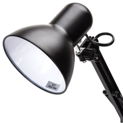 Aigostar - Lampa stołowa 2w1 1xE27/40W/230V czarna