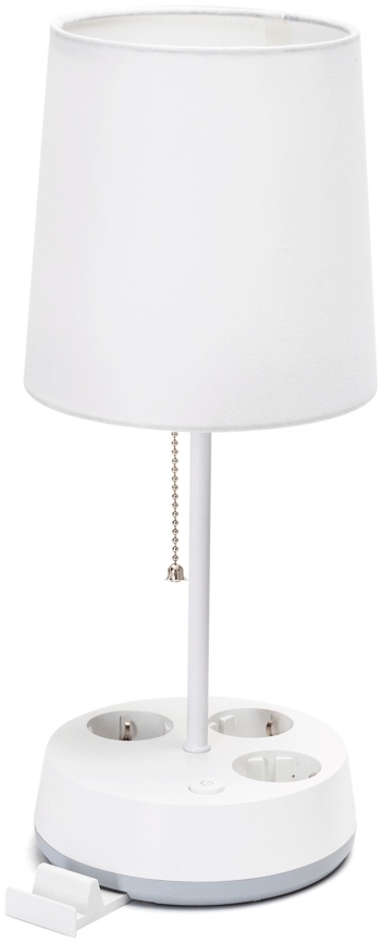 Aigostar - Lampa stołowa z gniazdami 1xE27/60W/230V biała