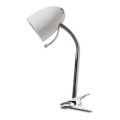 Aigostar - Lampa stołowa z klipsem 1xE27/11W/230V biała/błyszczący chrom