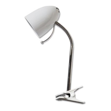 Aigostar -  Lampa stołowa z klipsem 1xE27/11W/230V biały/chrom błyszczący