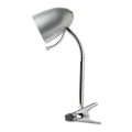 Aigostar - Lampa stołowa z klipsem 1xE27/11W/230V srebrna/błyszczący chrom
