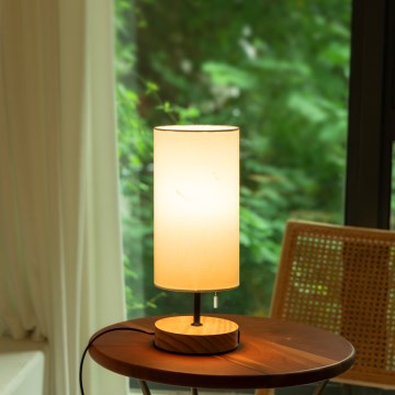 Aigostar - Lampa stołowa z portem USB 1xE27/40W/230V beżowy