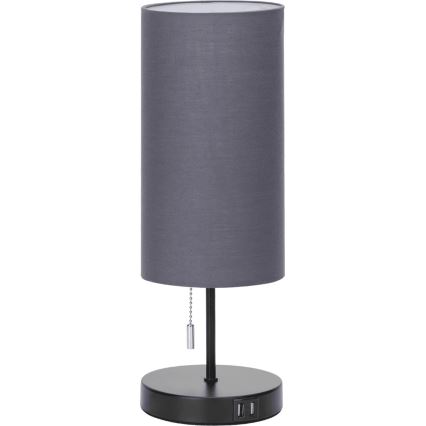 Aigostar - Lampa stołowa z portem USB 1xE27/40W/230V czarny