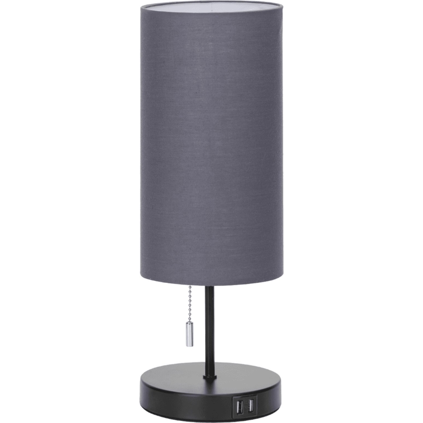 Aigostar - Lampa stołowa z portem USB 1xE27/40W/230V czarny
