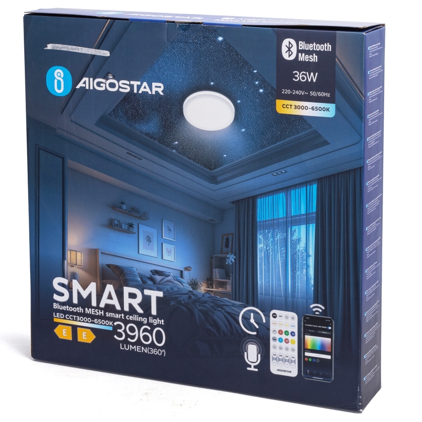 Aigostar - ściemnialna lampa sufitowa MESH LED/36W/230V 3000-6500K śr. 49,5 cm + pilot zdalnego sterowania