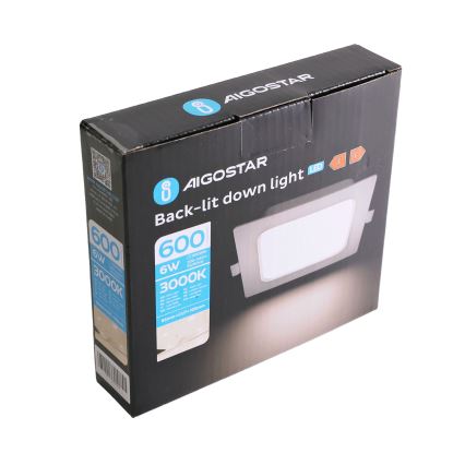 Aigostar - lampa sufitowa LED 6W 230V 3000K 12x12 cm biała
