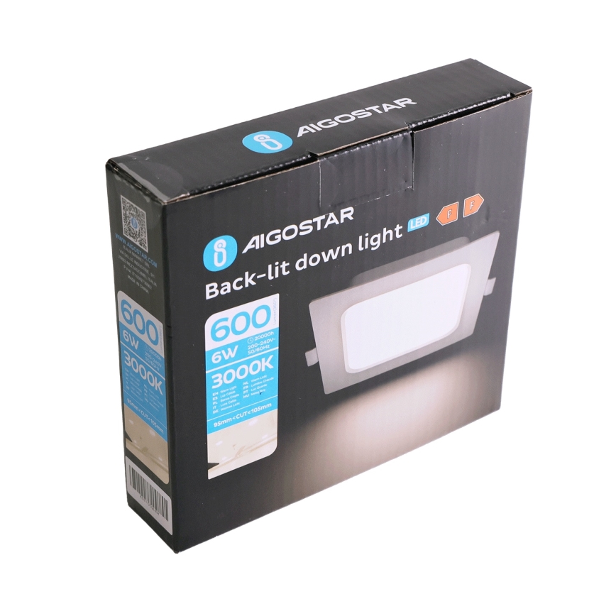 Aigostar - lampa sufitowa LED 6W 230V 3000K 12x12 cm biała