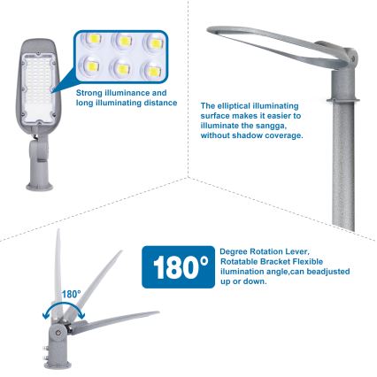 Aigostar - Lampa uliczna SLIM LED/200W/230V 6500K IP65