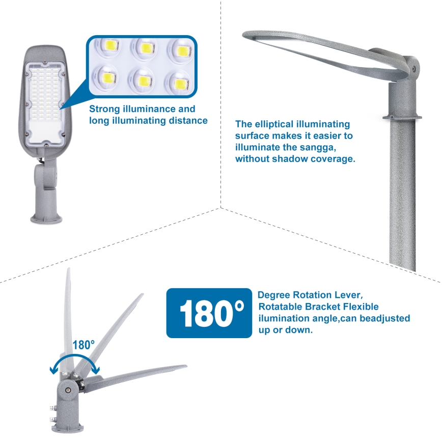 Aigostar - Lampa uliczna SLIM LED/200W/230V 6500K IP65