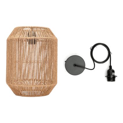 Aigostar - Lampa wisząca na lince 1xE27/60W/230V beżowa śr. 23 cm
