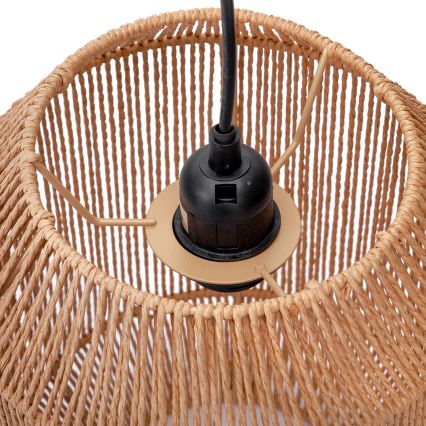 Aigostar - Lampa wisząca na lince 1xE27/60W/230V beżowa śr. 23 cm