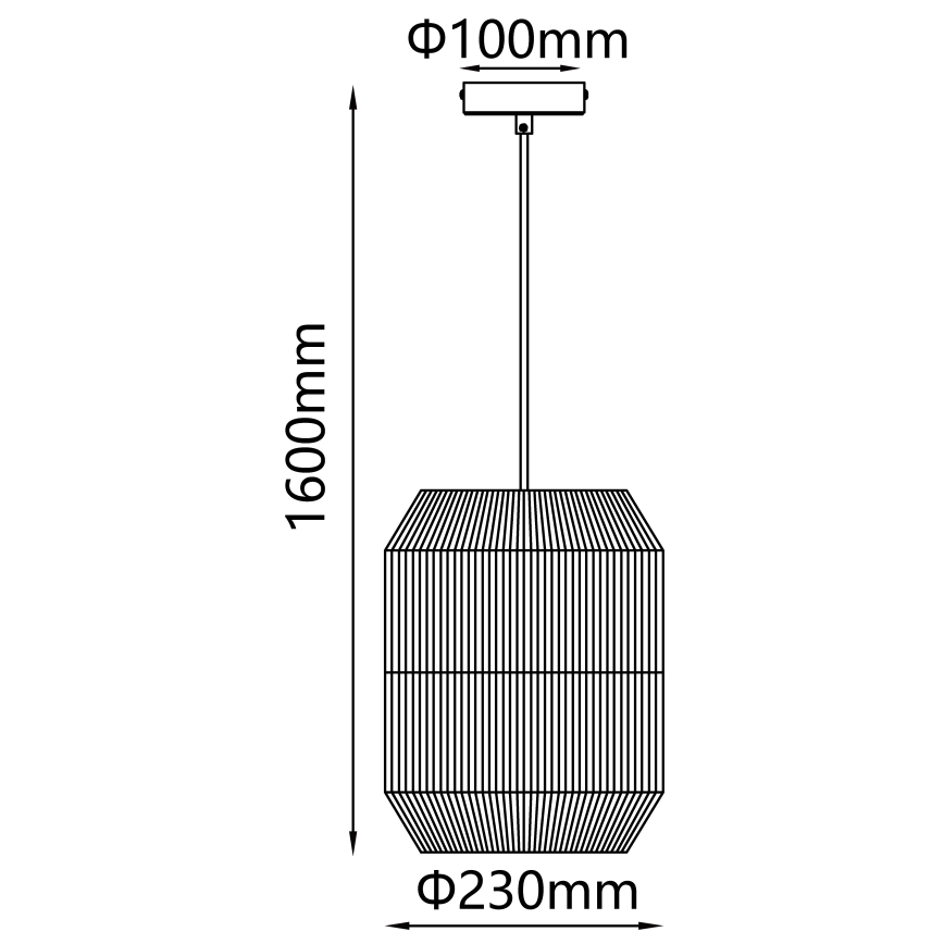 Aigostar - Lampa wisząca na lince 1xE27/60W/230V beżowa śr. 23 cm