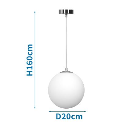 Aigostar - Lampa wisząca na przewodzie 1xE27/40W/230V śr. 20 cm