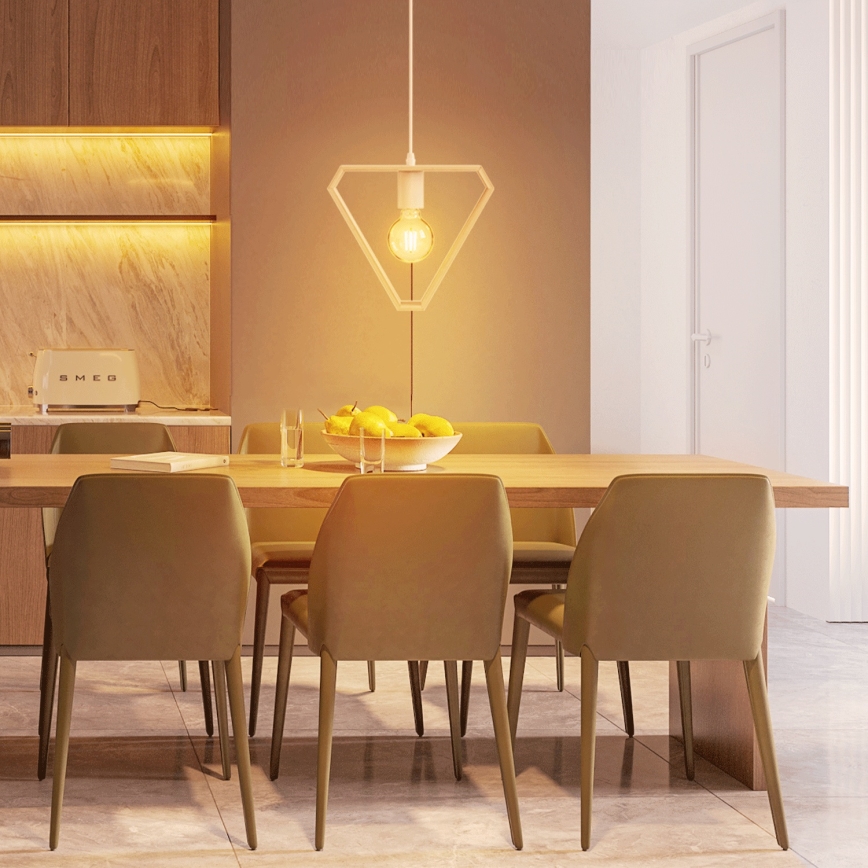 Aigostar - Lampa wisząca na przewodzie 1xE27/60W/230V beżowa
