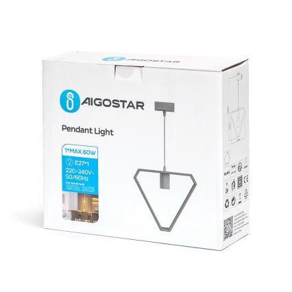 Aigostar - Lampa wisząca na przewodzie 1xE27/60W/230V beżowa