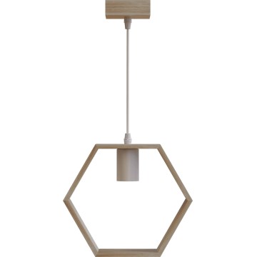 Aigostar - Lampa wisząca na przewodzie 1xE27/60W/230V beżowa