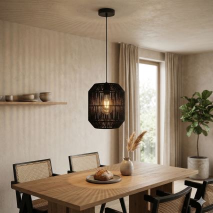 Aigostar - Lampa wisząca na przewodzie 1xE27/60W/230V czarna śr. 23 cm
