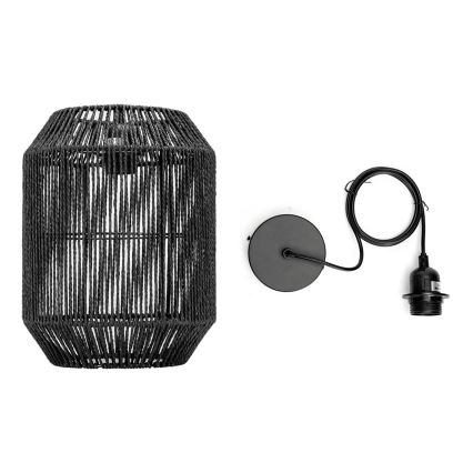 Aigostar - Lampa wisząca na przewodzie 1xE27/60W/230V czarna śr. 23 cm