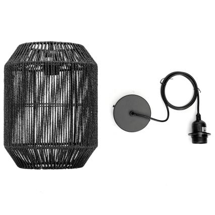 Aigostar - Lampa wisząca na przewodzie 1xE27/60W/230V czarna śr. 23 cm