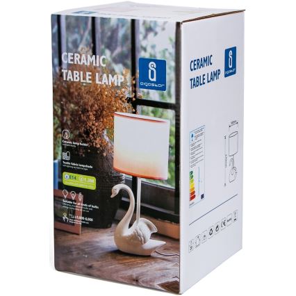 Aigostar - Lampka dziecięca 1xE14/40W/230V łabądź biała