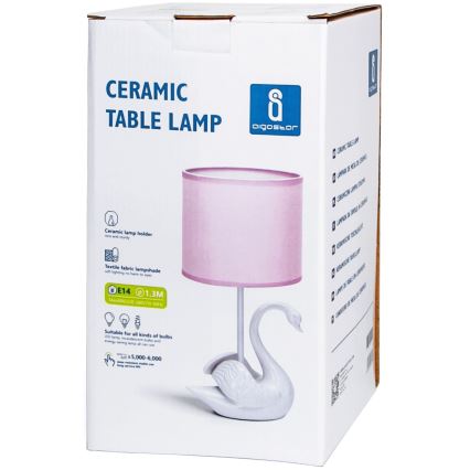 Aigostar - Lampka dziecięca 1xE14/40W/230V łabądź biała