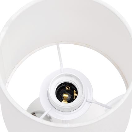 Aigostar - Lampka stołowa z gniazdkami i portami USB 1xE27/60W/230V biała