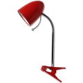 Aigostar - Lampka stołowa z klipsem 1xE27/36W/230V czerwona/chrom